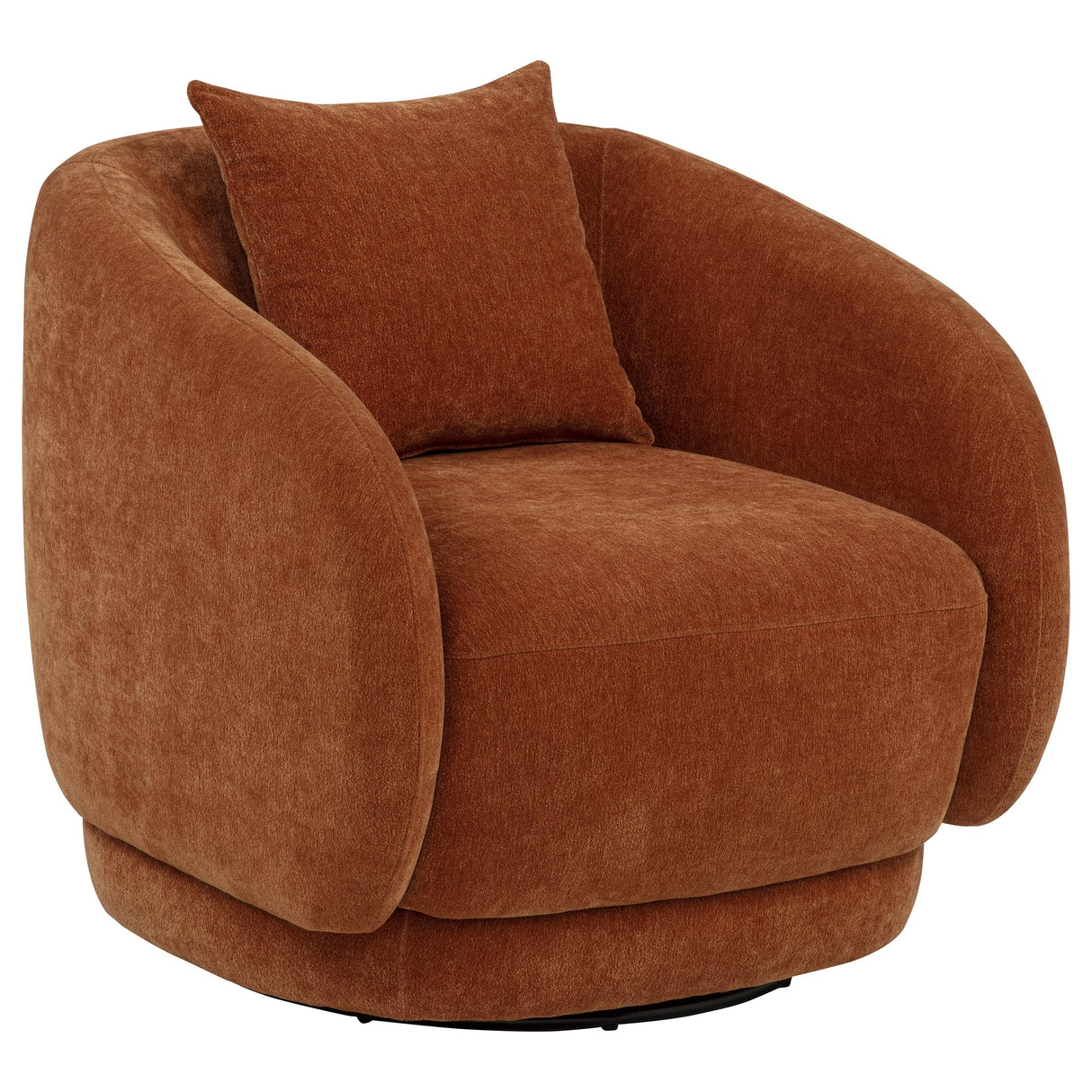 Arnaud Burnt Orange Chenille Swivel Accent Chair