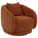 Arnaud Burnt Orange Chenille Swivel Accent Chair