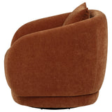Arnaud Burnt Orange Chenille Swivel Accent Chair
