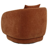 Arnaud Burnt Orange Chenille Swivel Accent Chair