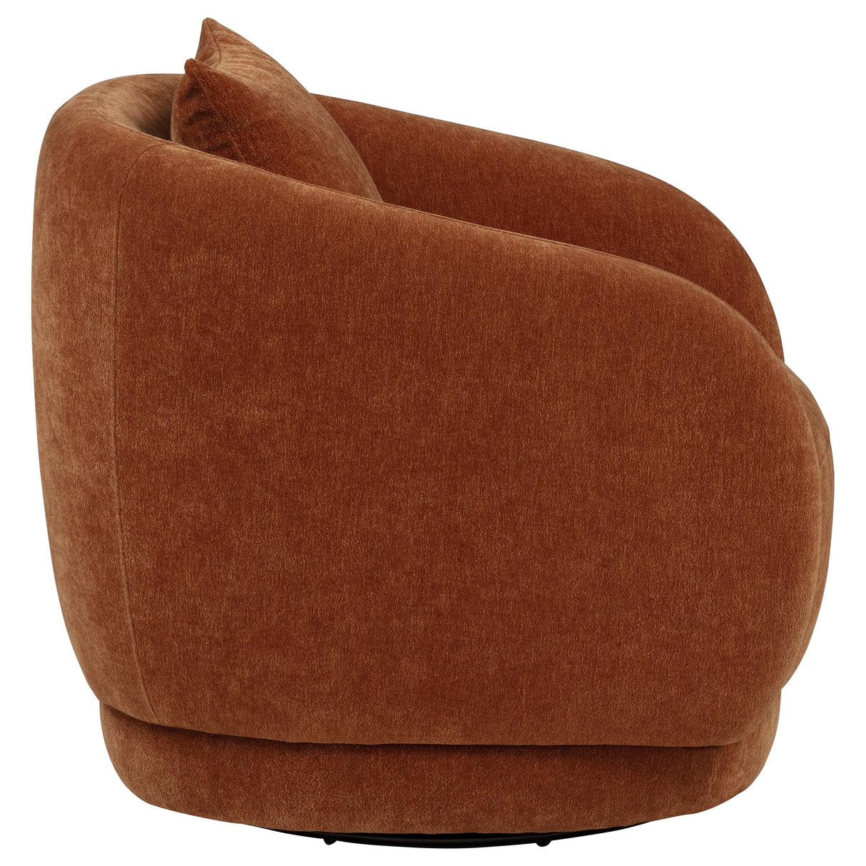 Arnaud Burnt Orange Chenille Swivel Accent Chair