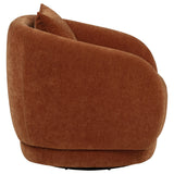 Arnaud Burnt Orange Chenille Swivel Accent Chair