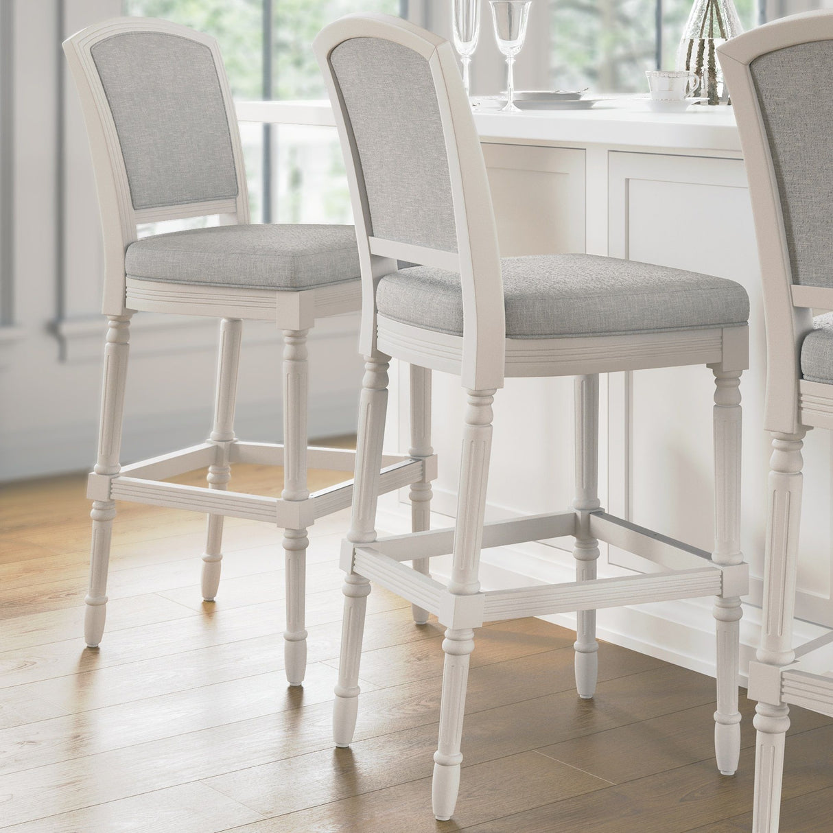 Stool With Upholstered Seat And Back