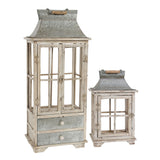 Wooden Candle Lantern Decorative, Hurricane Lantern Holder Decor For Indoor Outdoor, Home Garden Wedding - Ivory - Lanterns - Alpine Outlets