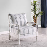Blanchett Upholstered Bobbin Accent Chair in White