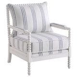 Blanchett Upholstered Bobbin Accent Chair in White