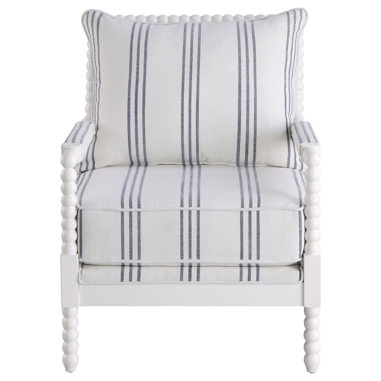 Blanchett Upholstered Bobbin Accent Chair in White