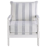 Blanchett Upholstered Bobbin Accent Chair in White