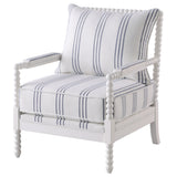 Blanchett Upholstered Bobbin Accent Chair in White