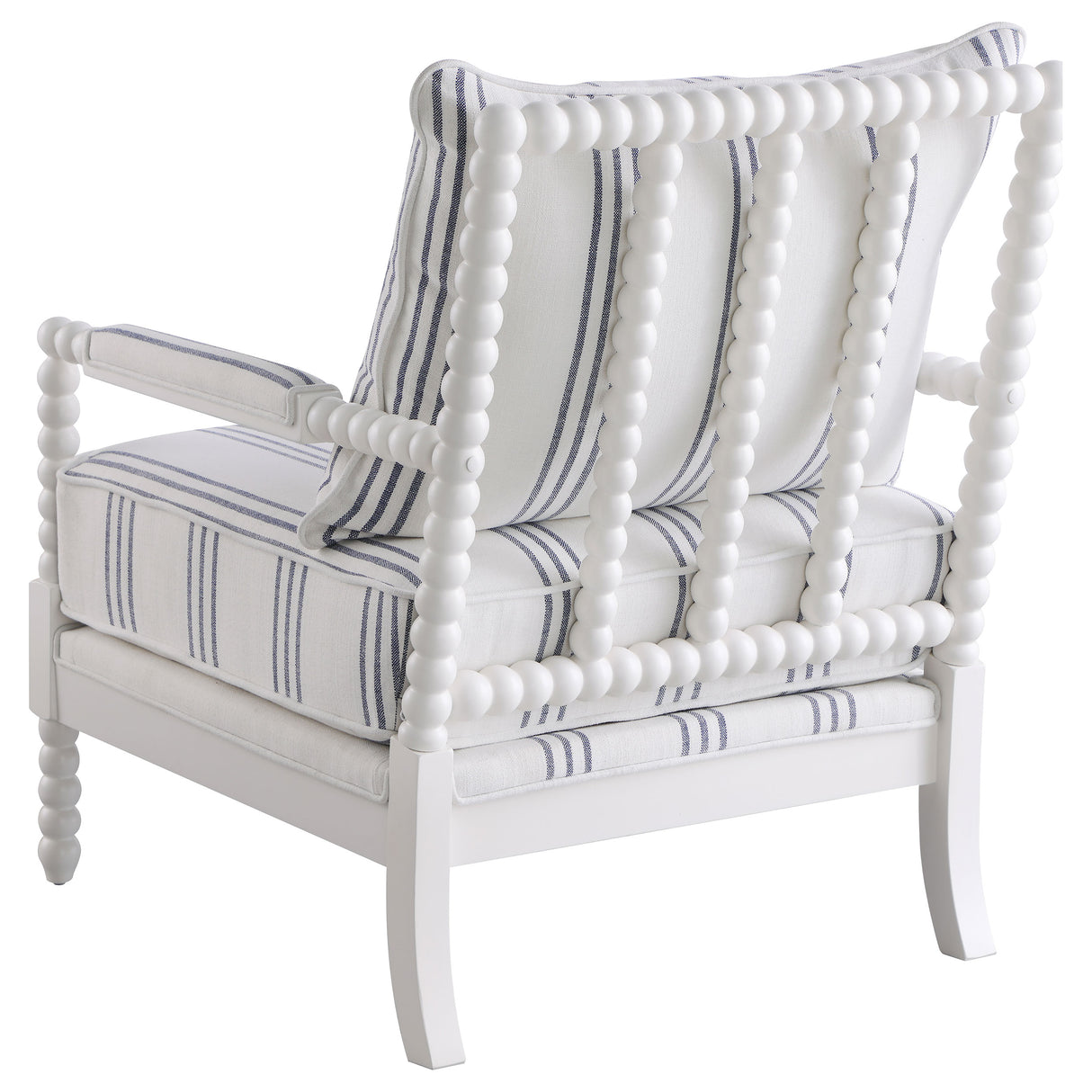 Blanchett Upholstered Bobbin Accent Chair in White