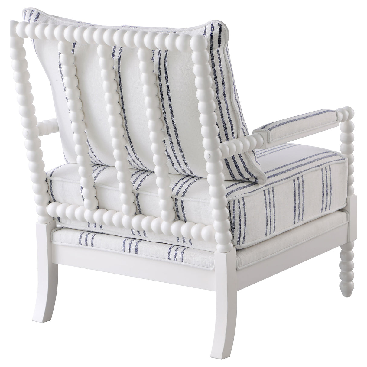 Blanchett Upholstered Bobbin Accent Chair in White