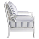 Blanchett Upholstered Bobbin Accent Chair in White