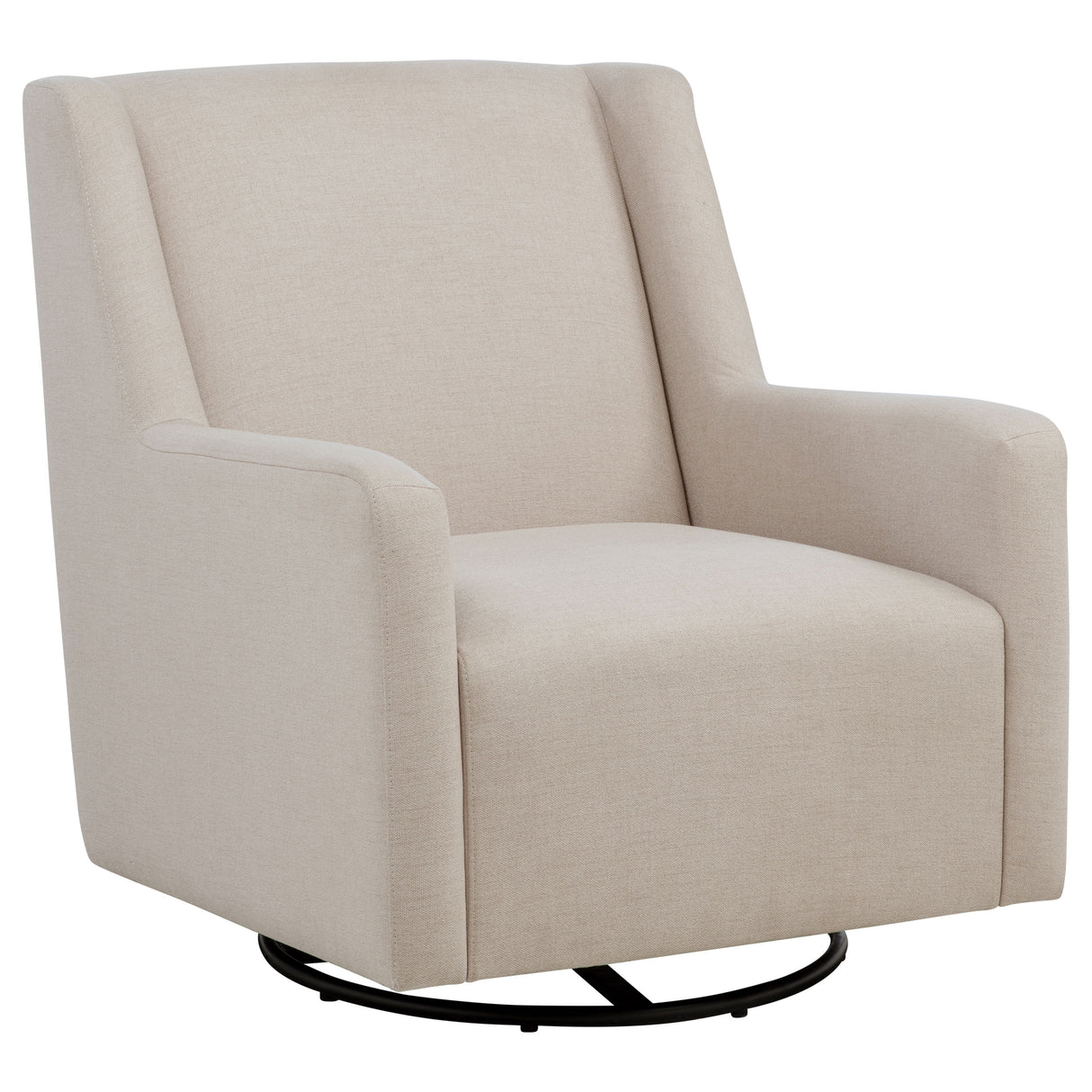 Sorrel Fabric Upholstered Swivel Glider Arm Chair, Latte