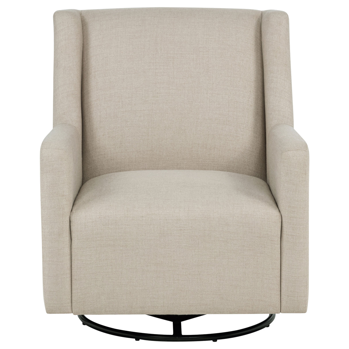 Sorrel Fabric Upholstered Swivel Glider Arm Chair, Latte