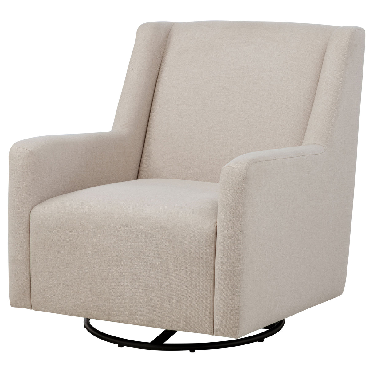 Sorrel Fabric Upholstered Swivel Glider Arm Chair, Latte
