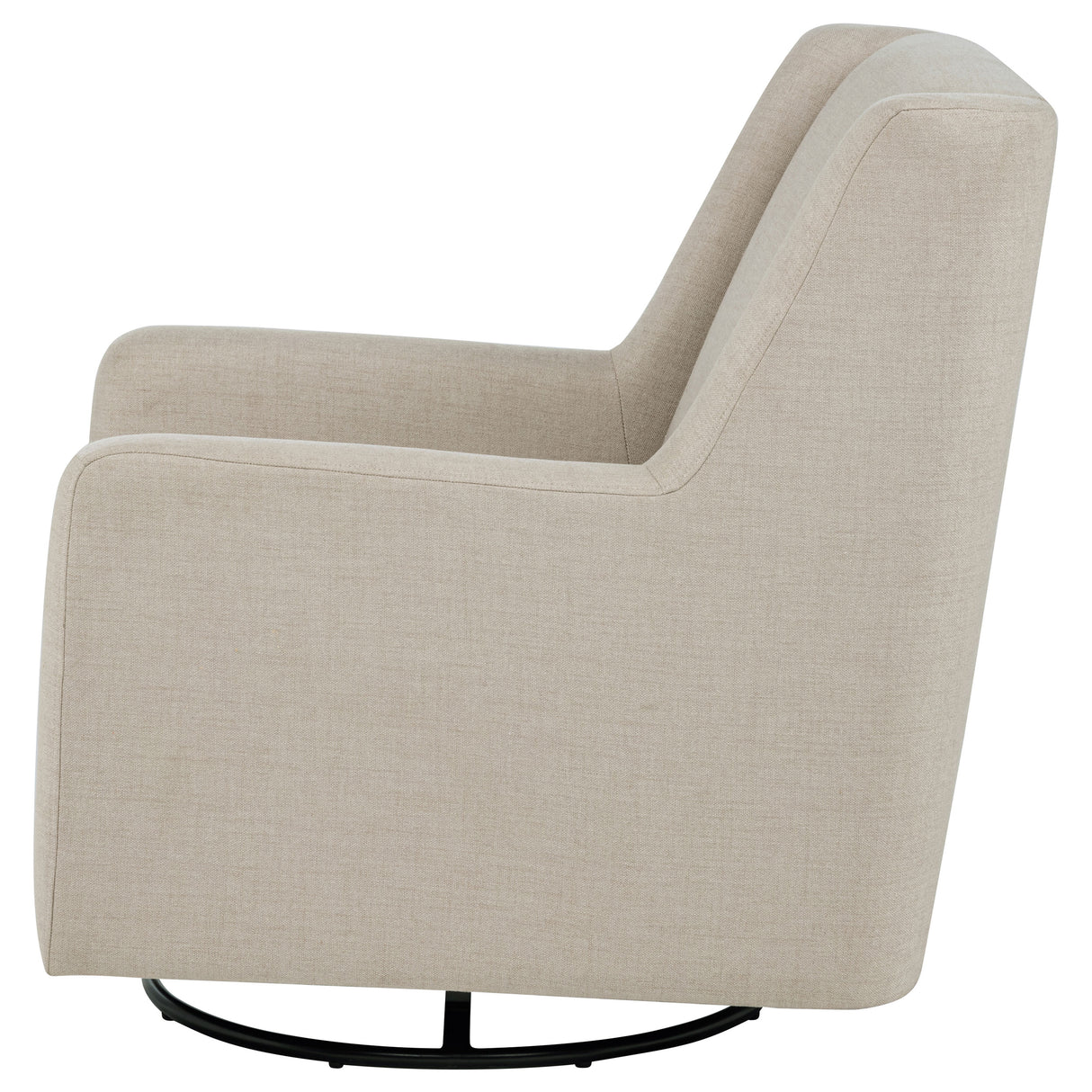Sorrel Fabric Upholstered Swivel Glider Arm Chair, Latte