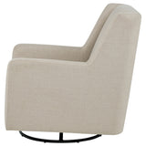 Sorrel Fabric Upholstered Swivel Glider Arm Chair, Latte