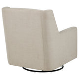 Sorrel Fabric Upholstered Swivel Glider Arm Chair, Latte