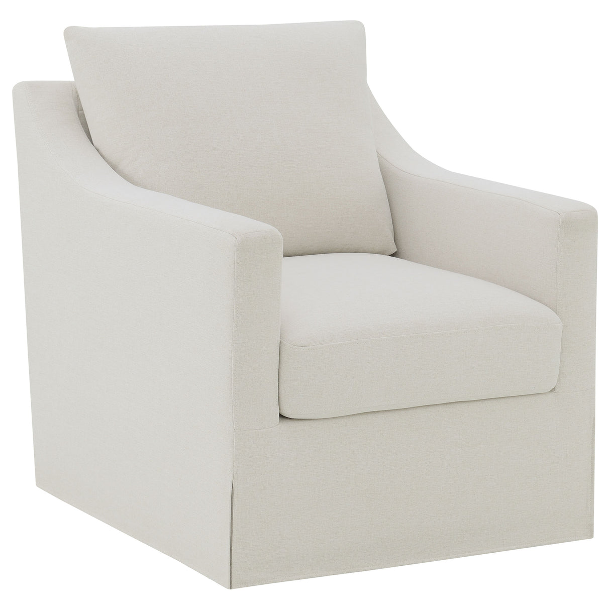 Winter Upholstered Sloped Arm Accent Swivel Chair - Beige