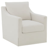 Winter Upholstered Sloped Arm Accent Swivel Chair - Beige
