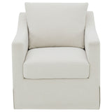 Winter Upholstered Sloped Arm Accent Swivel Chair - Beige