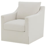 Winter Upholstered Sloped Arm Accent Swivel Chair - Beige
