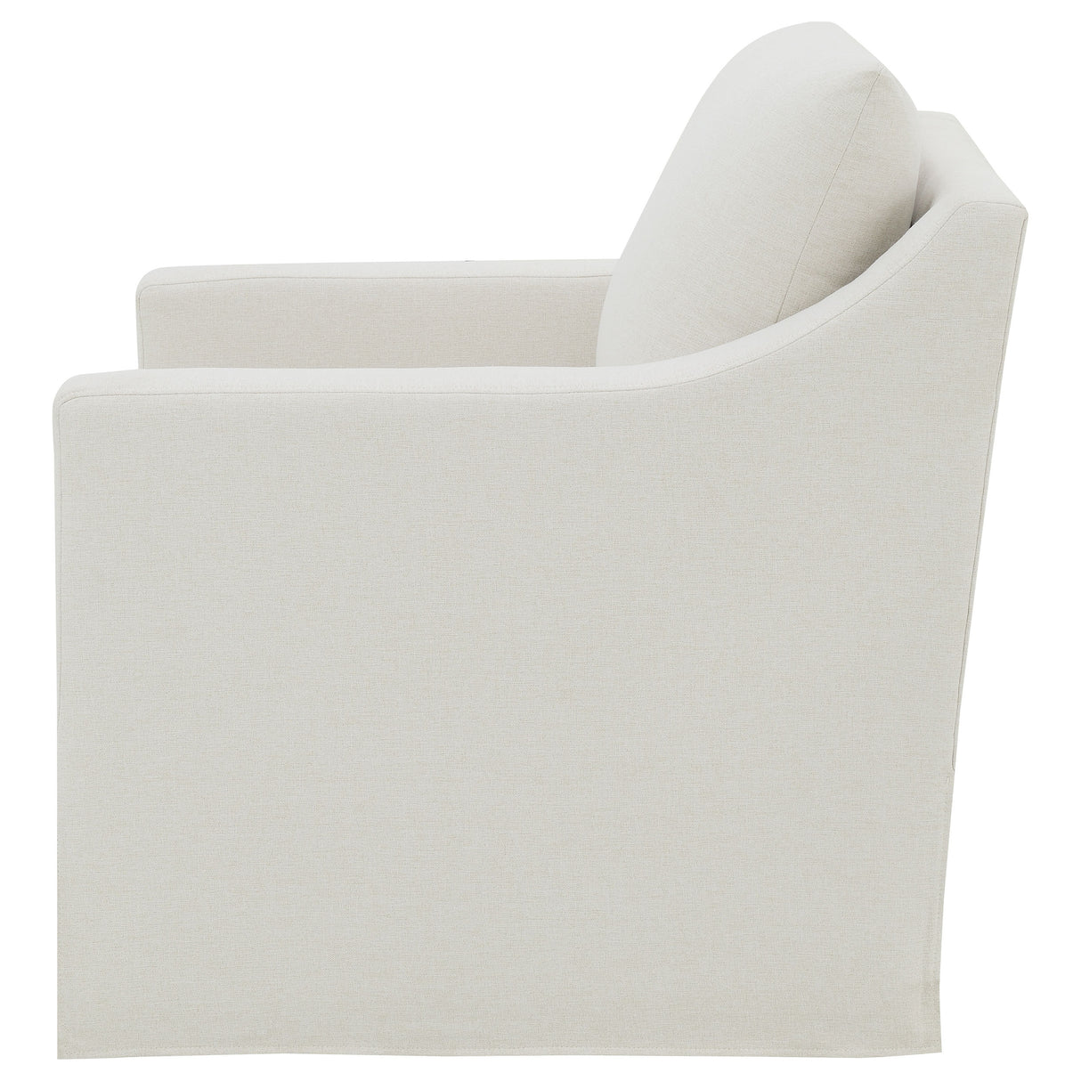 Winter Upholstered Sloped Arm Accent Swivel Chair - Beige