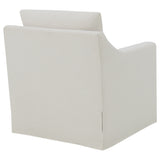 Winter Upholstered Sloped Arm Accent Swivel Chair - Beige