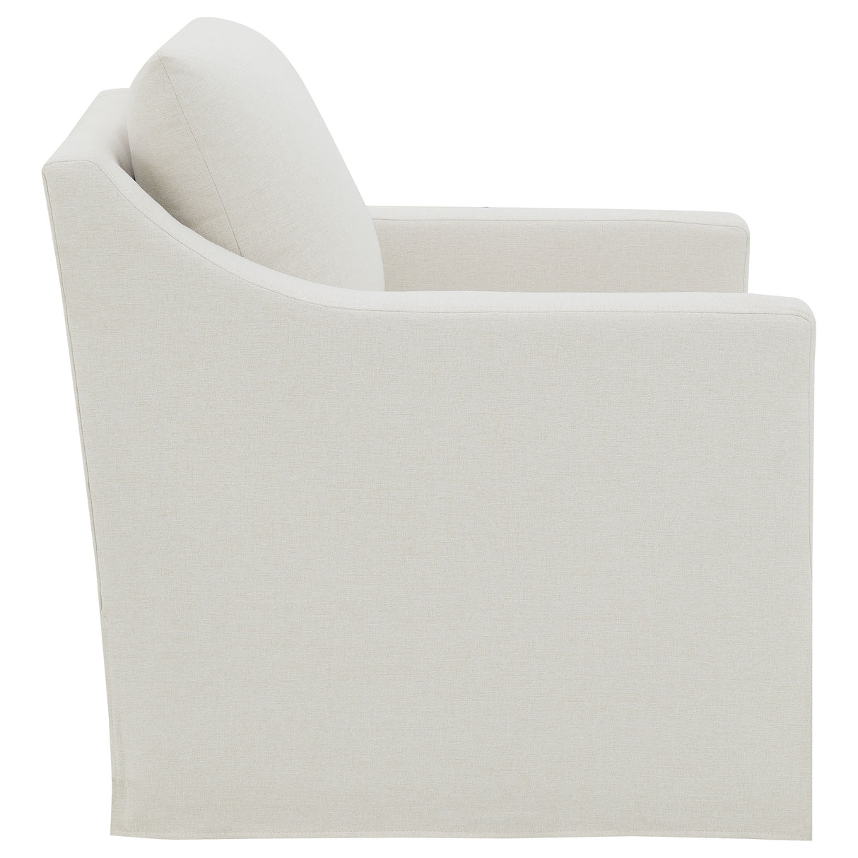 Winter Upholstered Sloped Arm Accent Swivel Chair - Beige