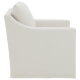Winter Upholstered Sloped Arm Accent Swivel Chair - Beige