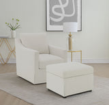 Winter Upholstered Sloped Arm Accent Swivel Chair - Beige
