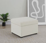 Winter Upholstered Hydraulic Lift Top Storage Ottoman, Beige