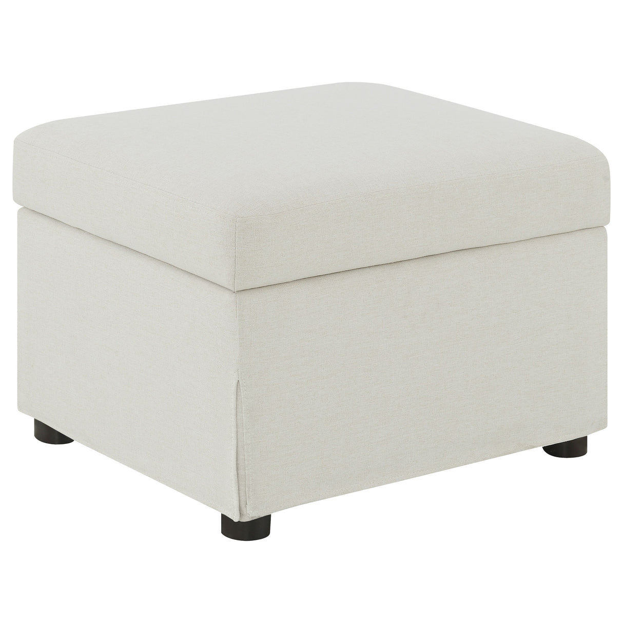 Winter Upholstered Hydraulic Lift Top Storage Ottoman, Beige