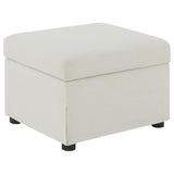 Winter Upholstered Hydraulic Lift Top Storage Ottoman, Beige