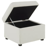 Winter Upholstered Hydraulic Lift Top Storage Ottoman, Beige