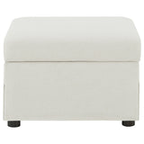 Winter Upholstered Hydraulic Lift Top Storage Ottoman, Beige