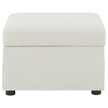 Winter Upholstered Hydraulic Lift Top Storage Ottoman, Beige
