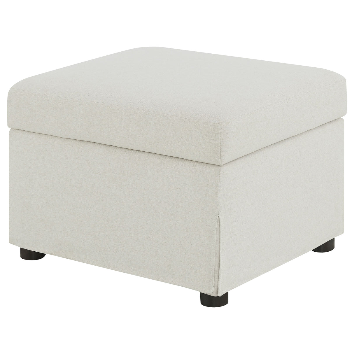 Winter Upholstered Hydraulic Lift Top Storage Ottoman, Beige