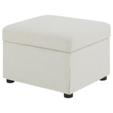 Winter Upholstered Hydraulic Lift Top Storage Ottoman, Beige