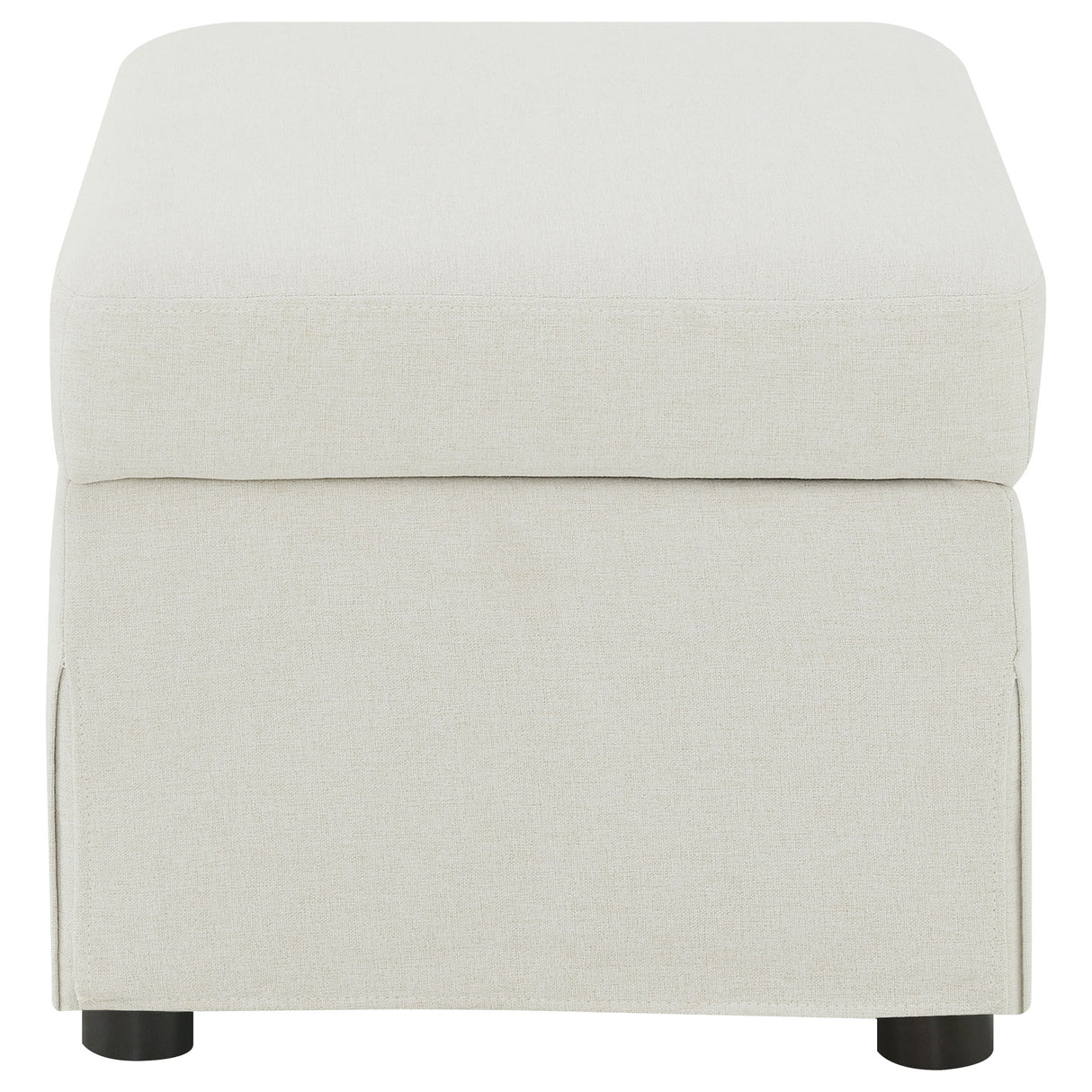 Winter Upholstered Hydraulic Lift Top Storage Ottoman, Beige