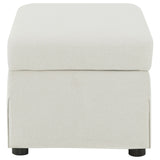 Winter Upholstered Hydraulic Lift Top Storage Ottoman, Beige
