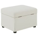 Winter Upholstered Hydraulic Lift Top Storage Ottoman, Beige