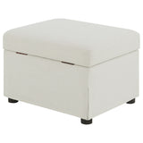Winter Upholstered Hydraulic Lift Top Storage Ottoman, Beige
