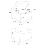 Winter Upholstered Hydraulic Lift Top Storage Ottoman, Beige