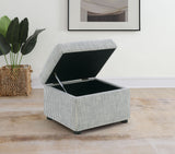 Winter Upholstered Hydraulic Lift Top Storage Ottoman Grey