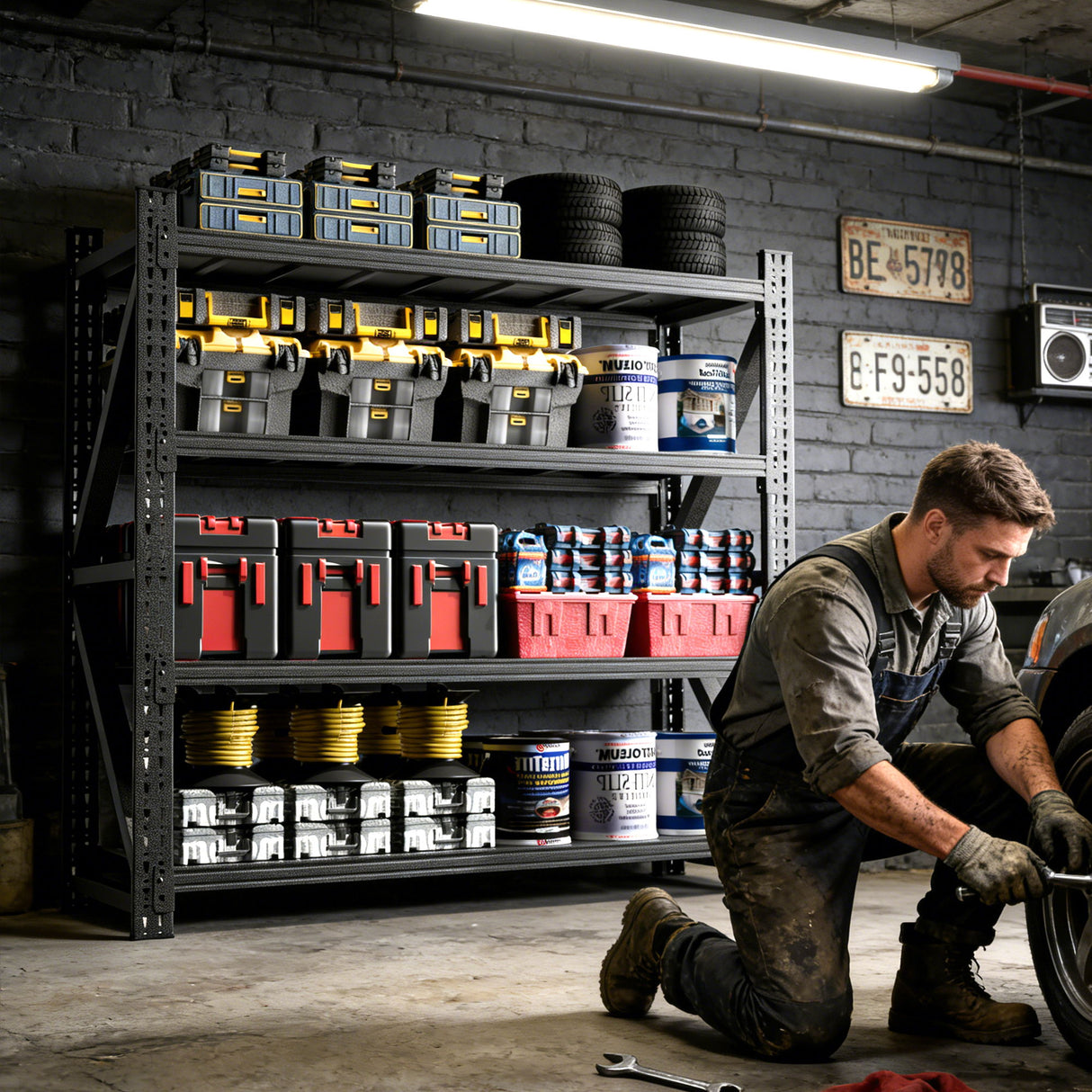 Heavy Duty 4 Shelf Garage Shelving Unit