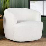 Hudson Faux Sheepskin Swivel Chair - Ivory