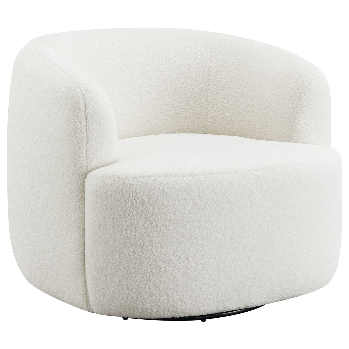 Hudson Faux Sheepskin Swivel Chair - Ivory