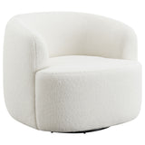 Hudson Faux Sheepskin Swivel Chair - Ivory