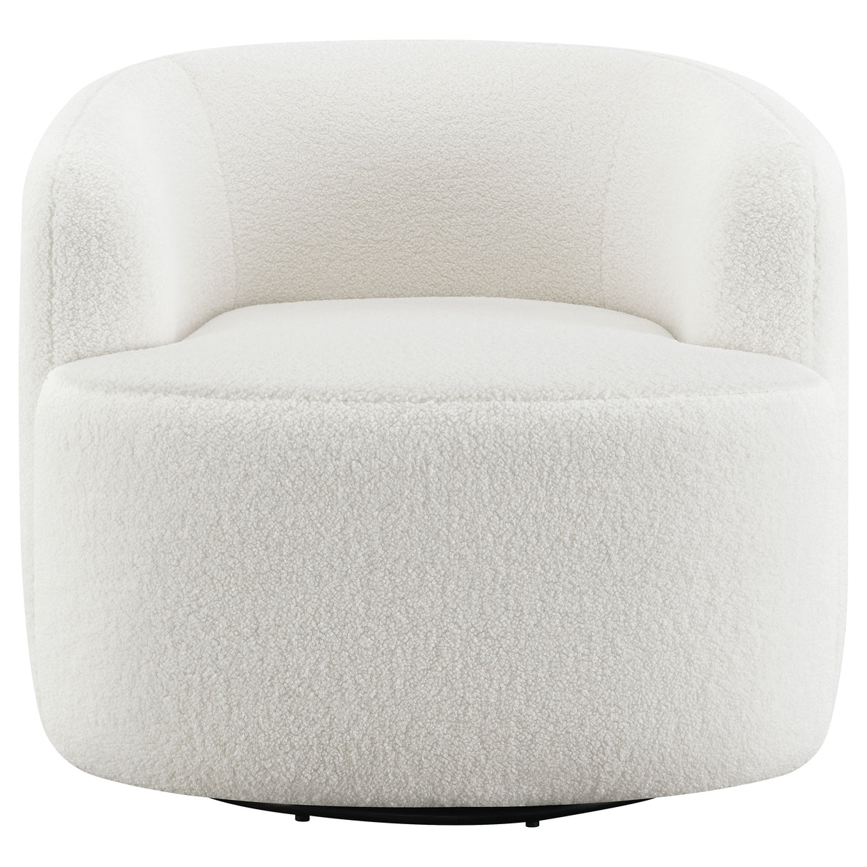 Hudson Faux Sheepskin Swivel Chair - Ivory